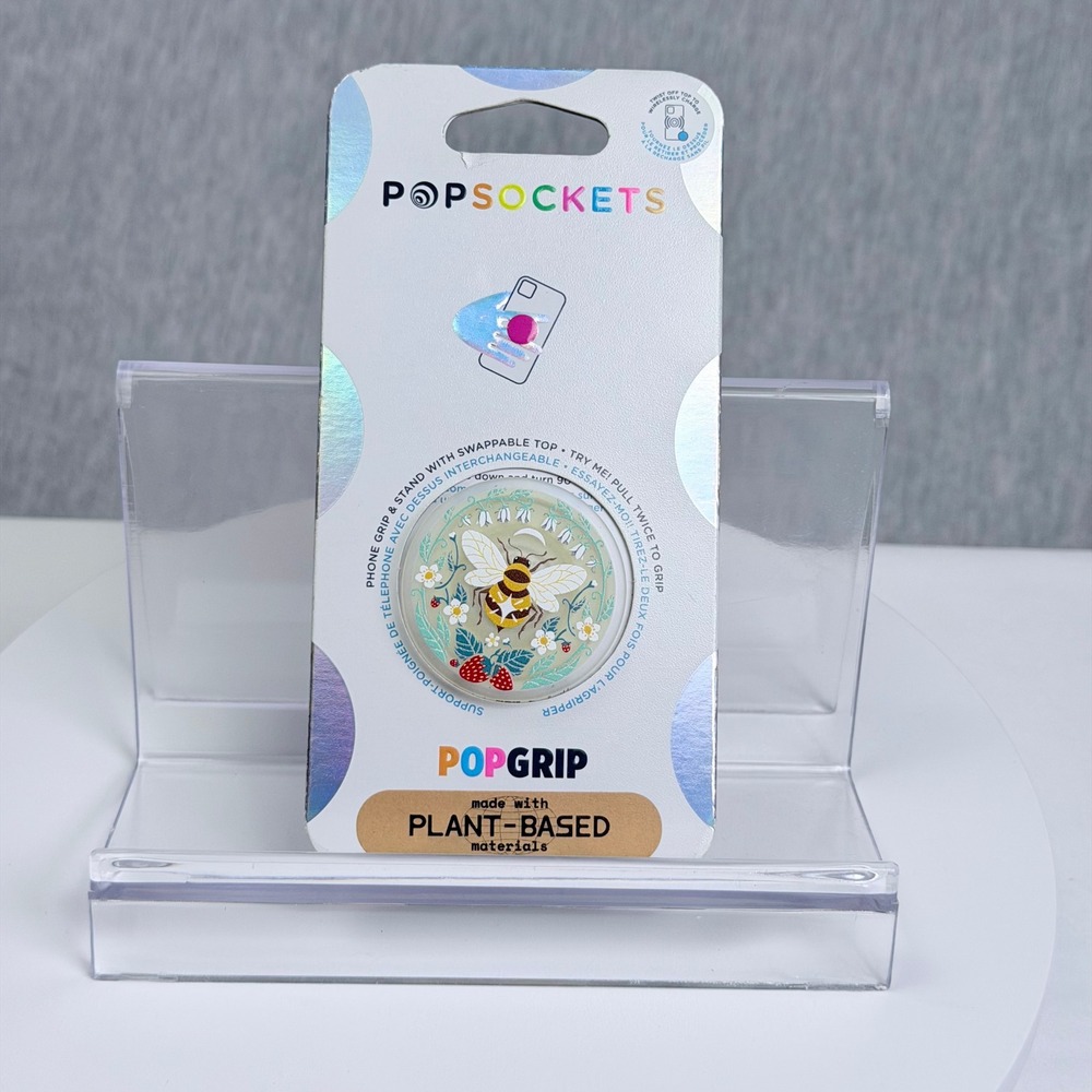 PopSockets PopGrip Translucent Bee Boho Plant-Based Phone Grip Stand 806486